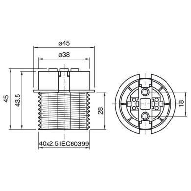 Portalámparas E27 termoplastico blanco 2 piezas liso semiroscado