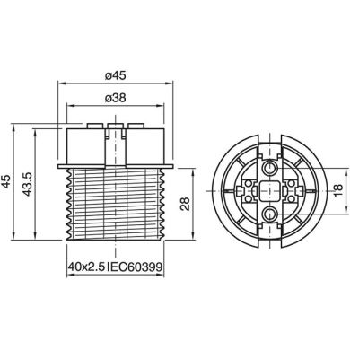 Portalámparas E27 termoplastico blanco 2 piezas liso semiroscado