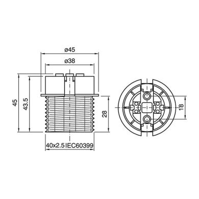 Portalámparas E27 termoplastico dorado 2 piezas liso semiroscado