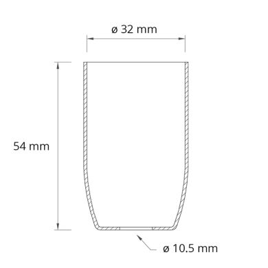 Copo para suporte de lâmpada E14 de ferro Alt.5,6xD.3,2cm (em bruto) (Peça estampada)