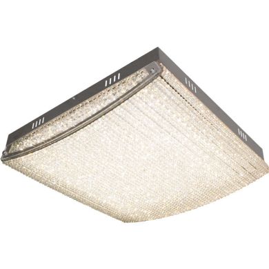 Plafond HELSÍNQUIA 1x48W LED 4320lm 4000K C.52xL.58xAlt.12cm Transparente/Cromado