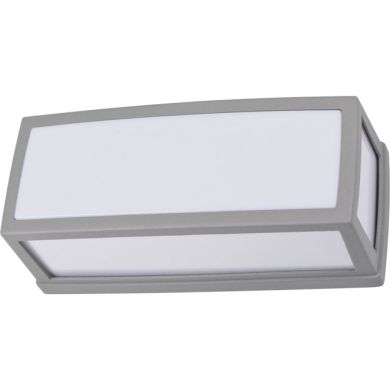 Aplique ALCOA rectangular IP54 1x10W LED 1100lm 4000K C.26xL.11,5xAlt.11cm Cinzento