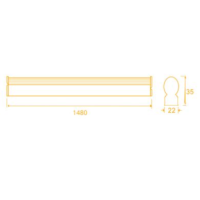 Regleta AXINITE 150cm 1x20W LED 2280lm 3CCT L.148xAn.2,2xAl.3,5cm Blanco