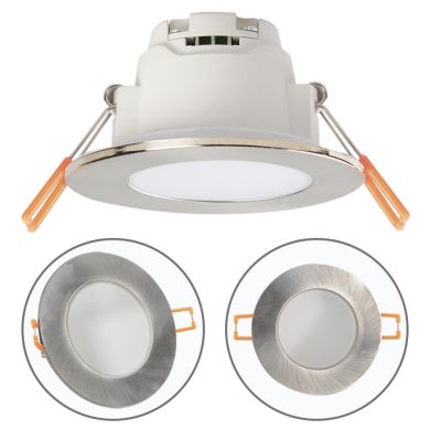 Downlight Empotrable XELIM redondo IP65 1x5W LED 350lm 3000K 120° Al.0,25xD.9cm Niquel