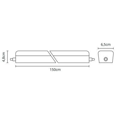 Régua COLUMBITE 150cm IP65 1x46W LED 3680lm 6000K C.151xL.6,5xAlt.4,8cm Branco c/conectores rápidos