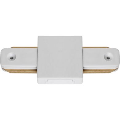 Conector en forma de "I" para carril ADONIS (2 hilos) en aluminio color blanco