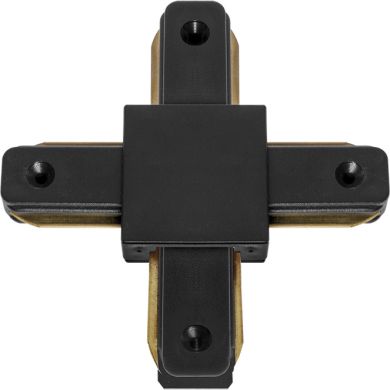 Conector en forma de "X" para carril ADONIS (2 hilos) en aluminio color negro