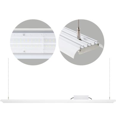 Suspending Light MENDEL rectangular IP65 1x120W LED 5000K 90° L.118xW.10xH.Reg.cm Aluminium