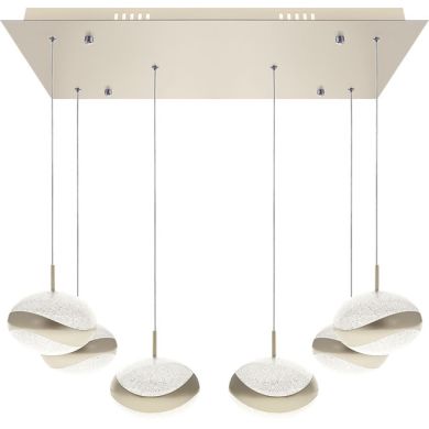 Ceiling Lamp PLANETT 6x8W LED 3600lm 3300K L.65xW.30xH.Reg.cm Champanhe