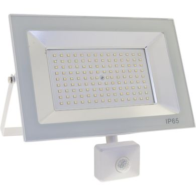 Floodlight KOLYMA with sensor IP44 1x100W LED 5000lm 6500K 120°L.28xW.7xH.25cm White