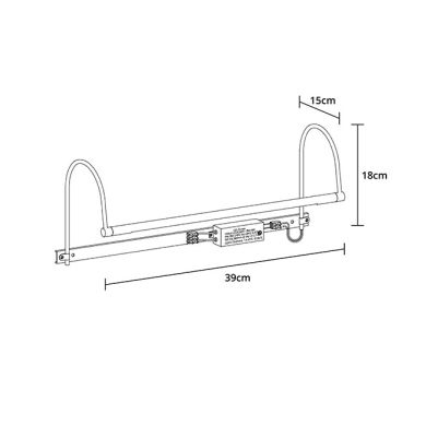 Wall Lamp VHILS 1x4W LED 320lm 2700K L.39xW.15xH.18cm Satin Nickel