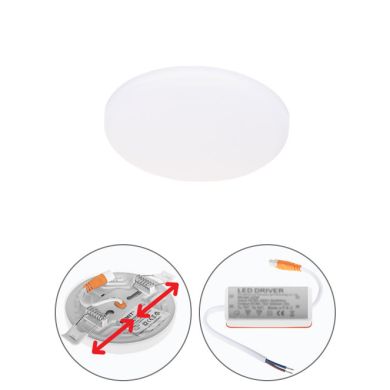 Downlight Empotrable LIRA redondo 1x12W LED 1080lm 3000K 120° Al.1,5xD.8,5cm Blanco