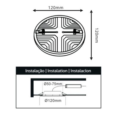 Downlight Empotrable LIRA redondo 1x18W LED 1620lm 3000K 120° Al.1,5xD.12cm Blanco