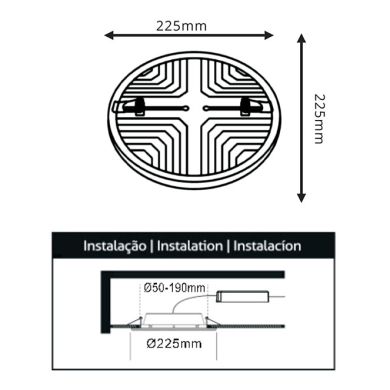 Downlight LIRA round 1x30W LED 2700lm 3000K 120° H.1,8xD.20cm White