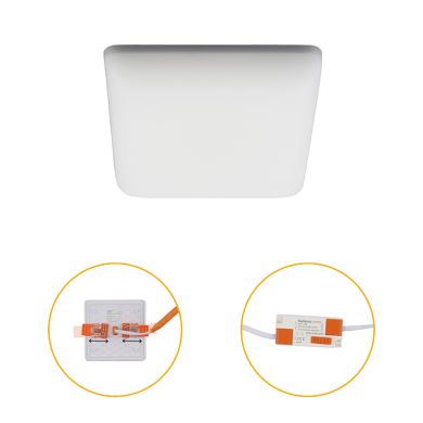 Foco de encastrar RUPIA CCT quadrado 10W LED 1000lm 3000-4000-6500K C.9,2xL.9,2xAlt.2cm branco