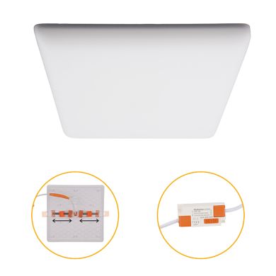 Foco de encastrar RUPIA CCT quadrado 24W LED 2600lm 3000-4000-6500K C.17,5xL.17,5xAlt.2cm branco