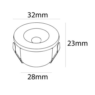 Foco encastrar DENI redondo fijo 1W LED 80lm 3000K A.0,3xD.3cm níquel