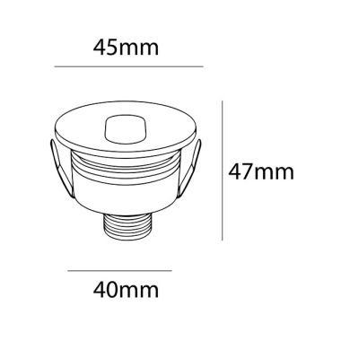 Downlight DIRAME round fixed IP65 1W LED 60lm 3000K H.0,4xD.4,5 White