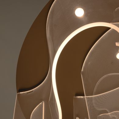 Plafond CLAIRE CCT LED 150W 6750lm 2700K/4000K/6000K D.150cm Dourado