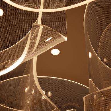 Plafond CLAIRE CCT LED 150W 6750lm 2700K/4000K/6000K D.150cm Dourado