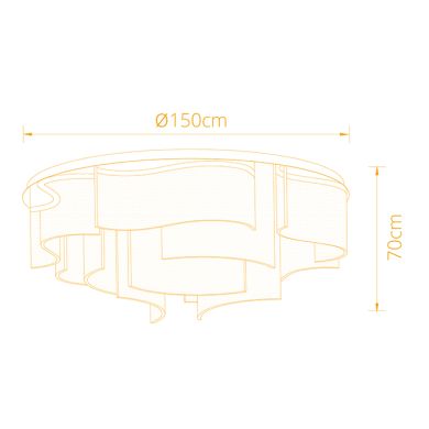 Plafond CLAIRE CCT LED 150W 6750lm 2700K/4000K/6000K D.150cm Dourado