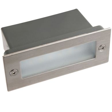 Recessed Wall Lamp MAGNUS IP44 1,2W LED 45lm 3000K W.11xW.4,5xH.5,5cm Aluminum