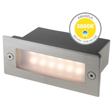 Recessed Wall Lamp MAGNUS IP44 1,2W LED 45lm 3000K W.11xW.4,5xH.5,5cm Aluminum