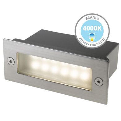 Recessed Wall Lamp MAGNUS IP44 1,2W LED 45lm 4000K W.11xW.4,5xH.5,5cm Aluminum