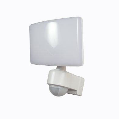 Aplique MONROE com sensor IP65 1x30W LED 2200lm 3000K C.19,91xL.22,25xAlt.18,845cm Plástico Branco