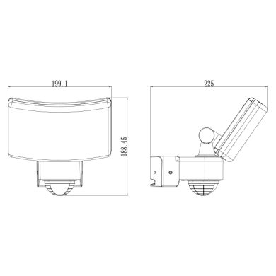 Aplique MONROE con sensor IP65 1x30W LED 2200lm 3000K L.19,91xAn.22,25xAl.18,845cm Plástico Blanco