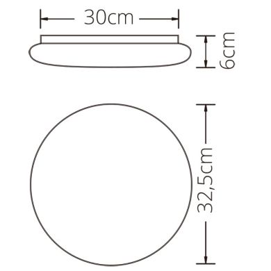 Plafond DRIFT 18W LED 1440lm 4000K Alt.6xD.32cm Branco