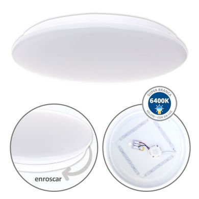 Plafond DRIFT 24W LED 2000lm 6400K Alt.6xD.37,5cm Branco