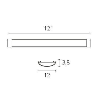 Régua BRONZITA CCT 60W LED 120cm 6000lm 3CCT C.121xL.12xAlt.3,8cm branco