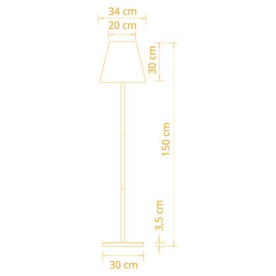 Candeeiro de pé BIANA portátil IP44 1x1W LED RGB Alt.30xD.16cm branco, com cabo USB e comando