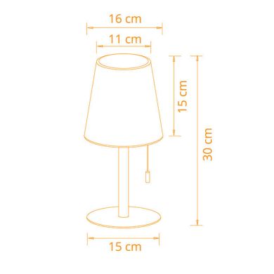 Sobremesa portátil BIANA con cable USB IP44 1x1W LED RGB Al.30xD.16cm Blanco