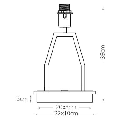 Base para candeeiro de mesa TROFA 1xE27+1x6W LED 4000K C.22xL.10xAlt.35cm preto