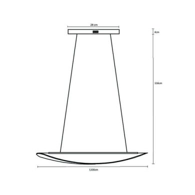 Suspensão CORALINA 112W LED 10080lm 3200/4000/6000K C.120xL.35xAlt.Reg. cm Dourado