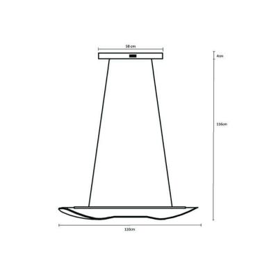 Suspensão CORALINA 112W LED 10080lm 3200/4000/6000K C.120xL.26xAlt.Reg. cm Dourado