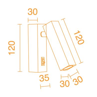 Wall Lamp MAGRITTE 3W LED 246lm 3000K L.3,5xW.8,5xH.12cm white