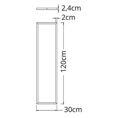 Panel superficie VOLTAIRE 30x120 72W LED 5760lm 4000K 120° C.120xL.30xA.2,3cm Blanco