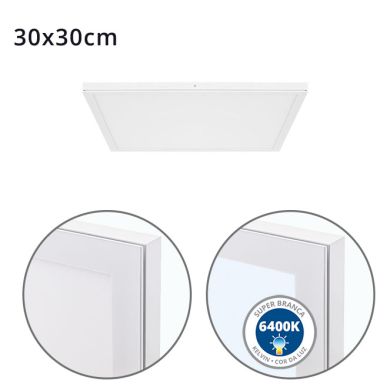 Surface Mounted Panel VOLTAIRE 30x30 24W LED 1920lm 6400K 120° W.30xW.30xH.2,3cm White