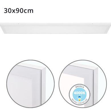 Panel superficie VOLTAIRE 30x90 72W LED 5760lm 4000K 120° C.90xL.30xA.2,3cm Blanco