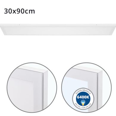 Panel superficie VOLTAIRE 30x90 72W LED 5760lm 6400K 120° C.90xL.30xA.2,3cm Blanco