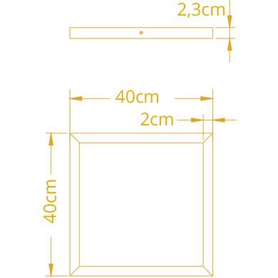 Panel superficie VOLTAIRE 40x40 32W LED CCT 3000/4000/6500K C.40xL.40xA.2,3cm Blanco