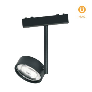 Magnetic Track Spotlight PIQUET (2 wires) 14W LED 1600lm 3000K 36° L.8xW.8xH.24cm black