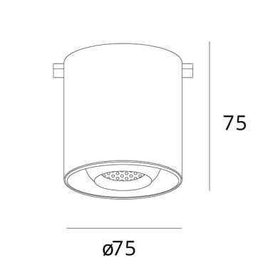 Plafón para Carriles magnéticos PIQUET (2 hilos) 6W LED 400lm 3000K 24° Al.7,5xD.7,5cm negro