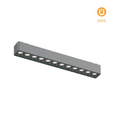 Barra para Carriles magnéticos PIQUET (2 hilos) 12W LED 940lm 3000K 24° L.23xAn.2,6xAl.2,4cm negro