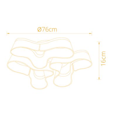 Plafond CAMILLE CCT 50W LED 2200m 2700K/4000K/6000K D.76cm Dourado