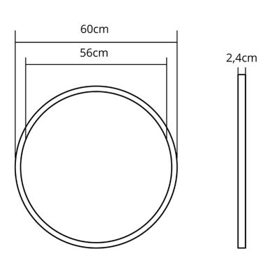 Panel de superficie ERASMUS redondo 48W LED 3840lm 3000K Al.2,4xD.60cm Blanco