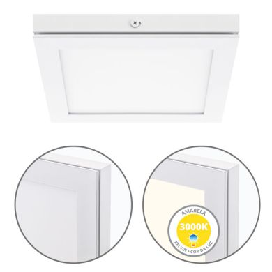 Surface Mounted Panel TOLSTOI 17x17 12W LED 720lm 3000K 120° W.17xW.17xH.2,3cm White